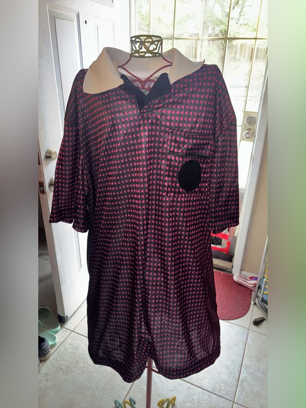 Hi-Tec Pink Triangle Print Nightshirt with Cream Collar